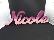 Scritta legno Nicole
