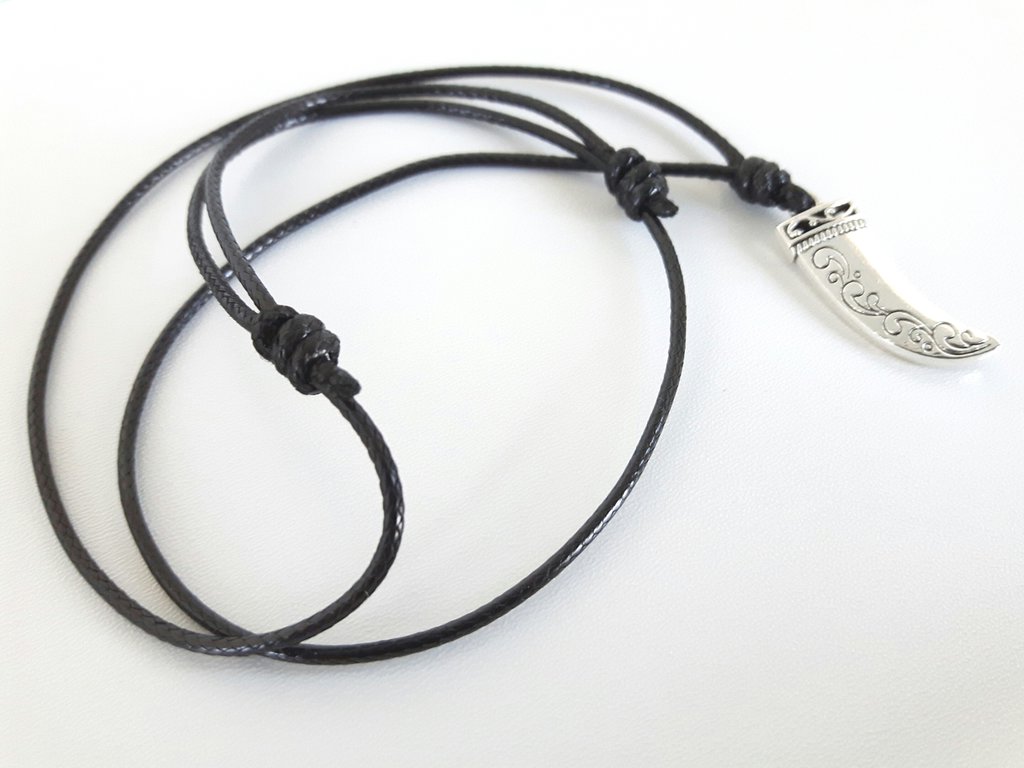Collana Uomo Con Ciondolo Testa Di Lupo In Acciaio Al Titanio - Catena 70 Cm, Gioiello Regalo Per Lui, Antiruggine