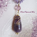 Orecchini violetto al chiacchierino, gocce in ametista striata, perle e cristalli Swarovski