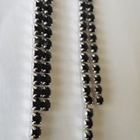 Orecchini Chandelier Agata Labradorite Diamanti Bianchi Oro Nero 18 Carati In Ve