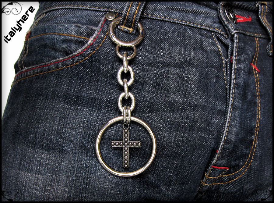 Catena Per Pantaloni A Doppio Strato Con Ciondolo Stella: Accessorio Punk Hip Hop Per Uomo E Donna (Argento)