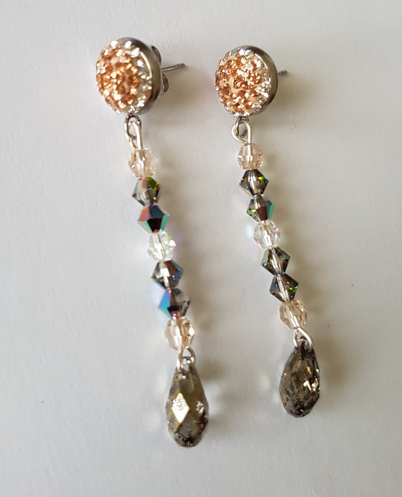 Orecchini Pendenti Boho A Goccia In Cristallo E Strass - Vintage Con Paillettes, Argento - Gioielli Per Donne E Ragazze, Regalo Compleanno O San Valentino