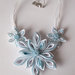 Collana kanzashi colore bianco e azzurro