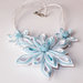 Collana kanzashi colore bianco e azzurro