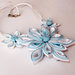 Collana kanzashi colore bianco e azzurro