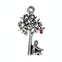 Pendente Charms spaziatori divisori a forma di ALBERO DELLE MELE  25 x 14 mm  bomboniera bomboniere  per bigiotteria, collane portachiavi, orecchini  chiudipacco