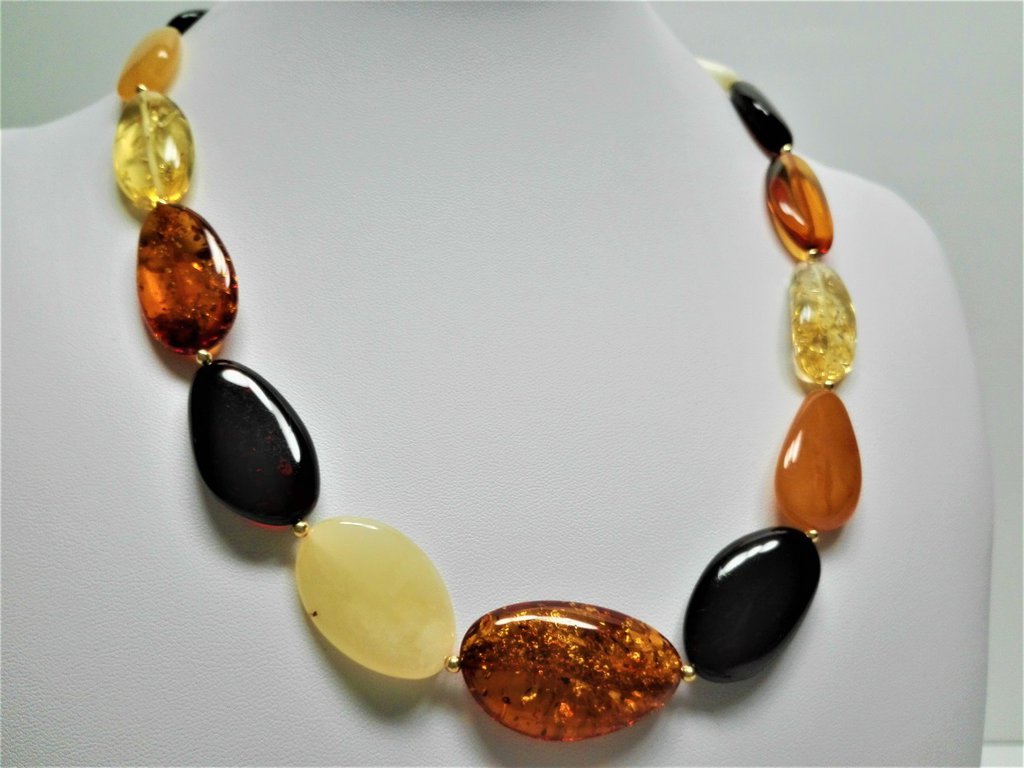 Pezzo Di Ambra Naturale Non Trattata Con Foro - Per Creare Collane E Bracciali Fai Da Te - Foto 10