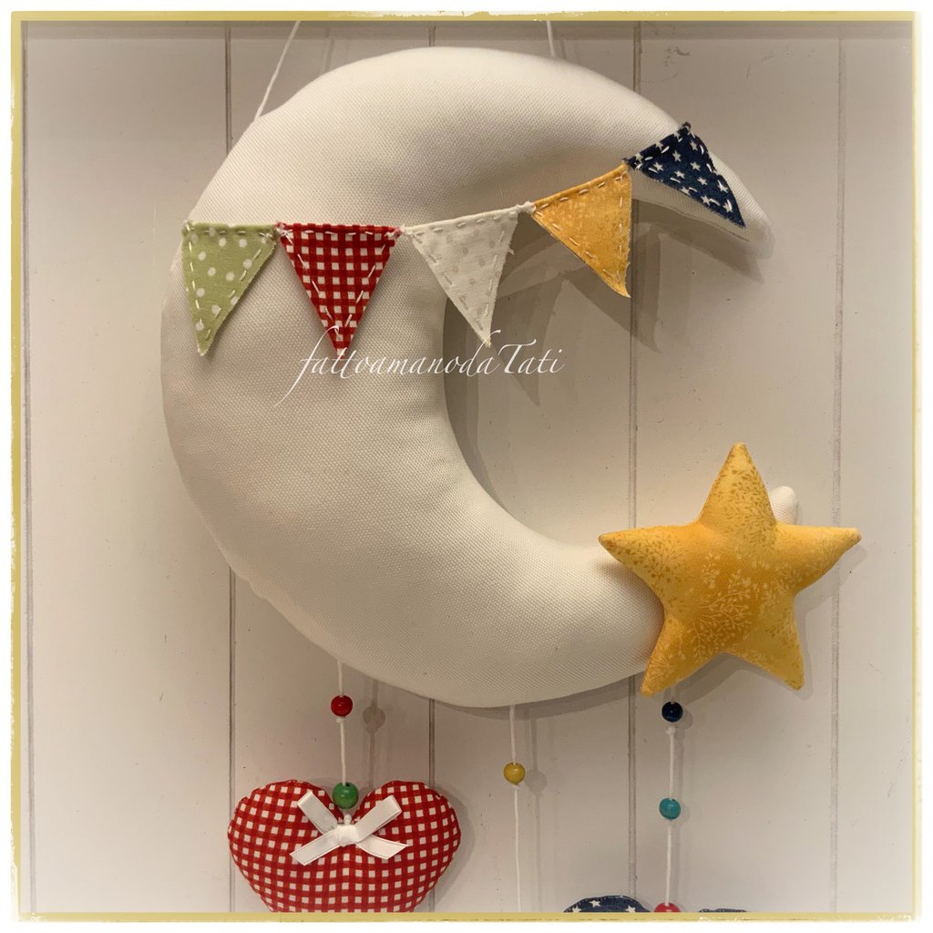 Banderina Decorativa Mi Battesimo Blu Con Stickers – La Lluna – Ideale Per Festa Battesimo - 2