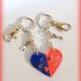 Portachiavi cuore a puzzle, set di 2 portachiavi rosso e blu separabili, idea regalo san valentino per la coppia, regalo anniversario