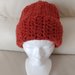 Cappello di lana  color mattone- caldo e morbido realizzato a uncinetto a mezza maglia alta 
