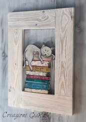 Quadro con gatto in legno By Creazioni GiaRó  Ⓒ