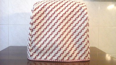 Copri bimby tm5, Basic double-Face in beige e rosso Copri bimby tm5, Basic double-Face in beige e rosso
