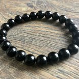 Bracciale in vera tormalina nera, pietra di protezione definitiva - 7210