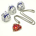 Collana con ciondolo a cuore rosso e argento Luisa-earrings, peline, handmade, jewel, accessories,gift ideas, anniversary, holidays