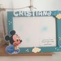 Cornice in legno con topolino e nome personalizzato. Bambino idea regalo battesimo. Idea bomboniera. 