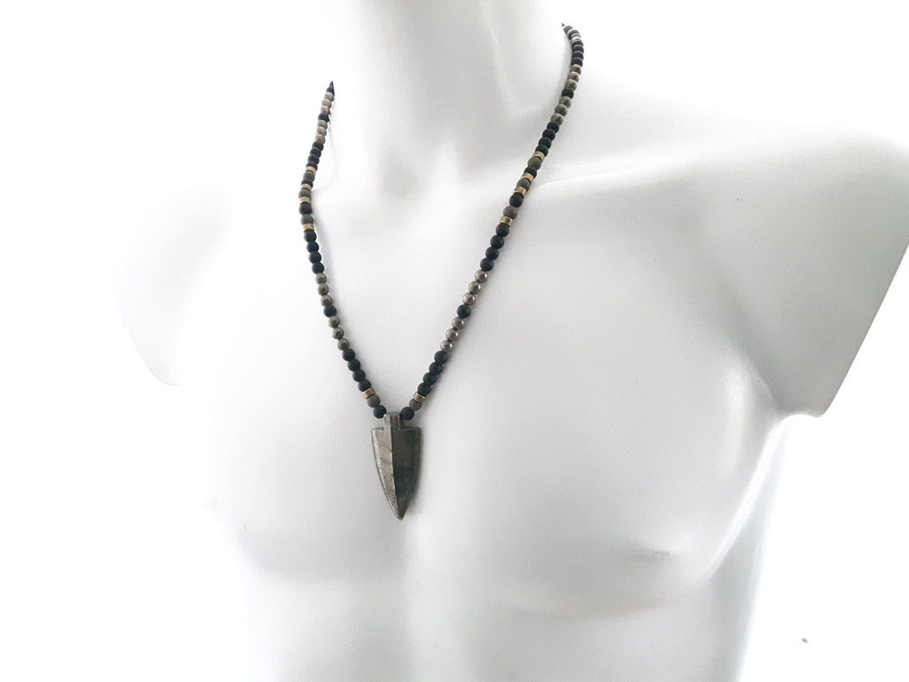 Ciondolo Con Punta Di Freccia In Ossidiana Nera: Collana Con - Foto 13