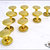 10 coppie di rivetti, mm.11 in metallo colore oro