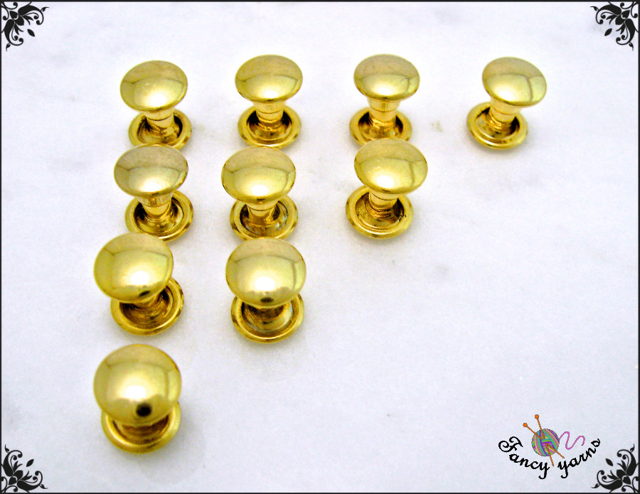 100 Set 7x8mm Oro Rosa Doppio Tappo Rivetti Bottone in Metallo Rivetto Ro