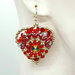 Parure con ciondolo a cuore rosso e argento Luisa-earrings, peline, handmade, jewel, accessories,gift ideas, anniversary, holidays 