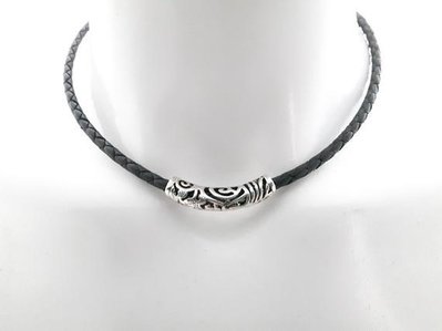 COOLSTEELANDBEYOND Collana Uomo In Pelle Con Ciondolo Drago Arrotolato - Simbolo Di Energia E Protezione, Regalo Unico