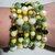 Bracciale bangle con cristalli e perline tra il giallo e il verde