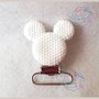 Clip per catenella portaciuccio Topolino glitter BIANCO