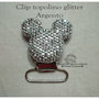 Clip per catenella portaciuccio Topolino glitter ARGENTO