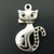 Pendente Charms Ciondolo Fai da Te a forma di GATTO GATTINO  sorridente 25 x 16 mm per collane, bomboniere, nozze, bracciali, feste party eventi Natale