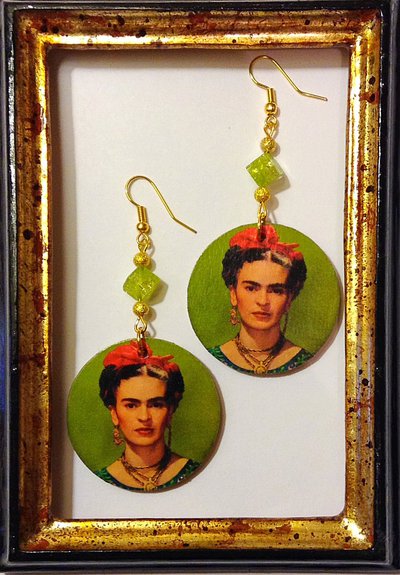 FRIDA KAHLO PRIMOPIANO Orecchini handmade (verde) FRIDA KAHLO PRIMOPIANO Orecchini handmade (verde)