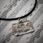 collana con chiave di violino, collana con spartito, gioielli musicali, personalizzabile