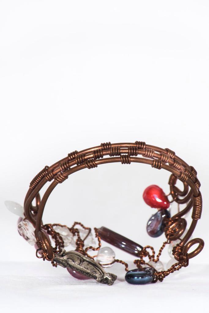 Braccile Rigido In Rame Con 6 Magneti Terapeutici - Saga, Regolabile, Colori Oro, Argento E Rame