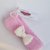 Fascia bambina rosa con fiocco in pura lana merinos 100%