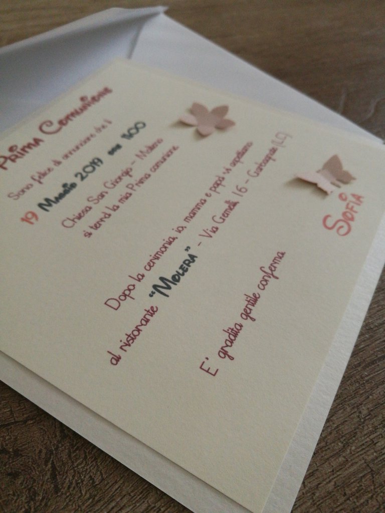 Inviti Prima Comunione Bambina - 20 Pz Con Buste - Design Floreale Illustrato