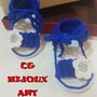 Scarpine sandali per neonata in puro cotone fatte a mano all'uncinetto