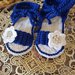 Scarpine sandali per neonata in puro cotone fatte a mano all'uncinetto