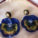 Fantastici orecchini artigianali in resina Panse’ Blu 