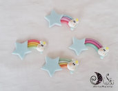 bomboniere unicorno arcobaleno con stella applicazione complemento decorativo bombombniera e condolo