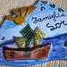 Sole mare barche uccellini in rilievo di maiolica manufatto dipinto con smalti in polvere per targa fuoriporta