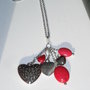 Collana ciondoli cuore rosso