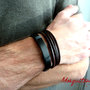 Bracciale UOMO CUOIO chiusura magnetica braccialetto marrone casual style