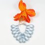 Bracciale perline, azzurro grigio argento, cristalli, tessitura, pezzo unico, modello esclusivo, idea regalo, compleanno.