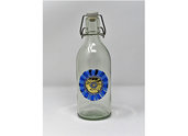 Bottiglia in Vetro con decoro frontale in Mosaico nelle tonalità del Blu e Oro
