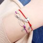 Bracciale di corda con pendente charm in argento Infinito Amorem, fatto a mano