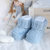 Scarpine lana neonato neonata realizzate a mano a maglia - azzurro