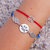 Bracciale di corda con pendente charm in argento No Fear con Ali, fatto a mano