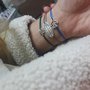 Bracciale di corda con pendente charm in argento Nodo mistico piccolo, fatto a mano