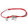 Bracciale di corda con pendente charm in argento Chow Chow, fatto a mano