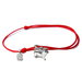 Bracciale di corda con pendente charm in argento Chow Chow, fatto a mano