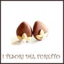 Orecchini Pasqua lobo  perno " Uova cioccolata al latte fiore rosa "  fimo cernit kawaii Pasqua idea regalo bambina ragazza personalizzabile 