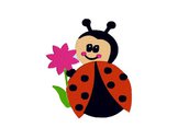 Coccinella con fiore, ladybug,  ricamo a macchina , embroidery design. INSTANT DOWNLOAD